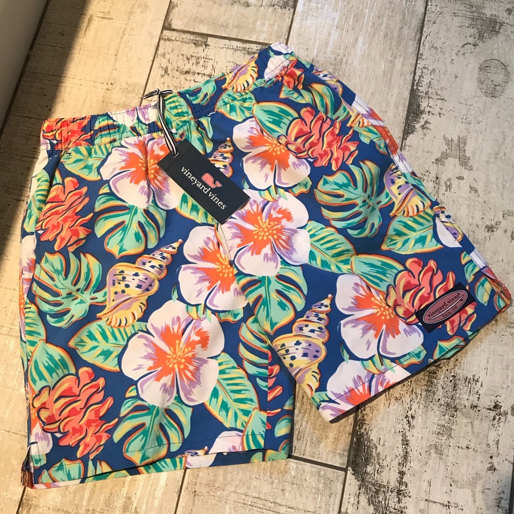 Vineyard Vines Boys Swim Trunks Hawaiian Floral